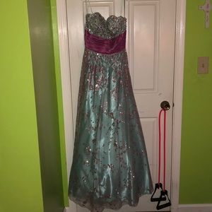 Jovani strapless prom dress